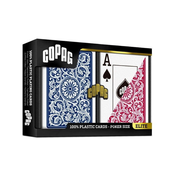 Copag Playing Cards - 1546 Poker Size Jumbo Index Red/Blue Double Deck Set (Plastic)