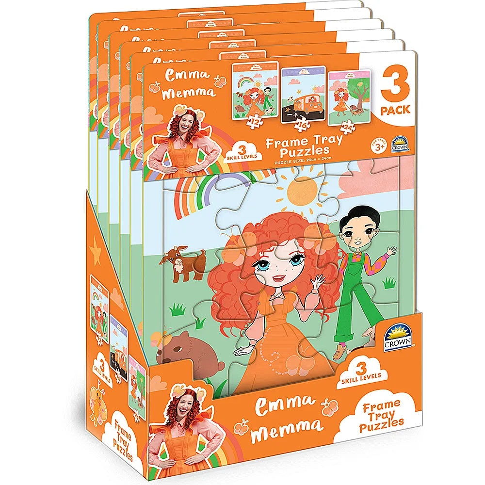 PREORDER Emma Memma 3pk Frame Tray Puzzles