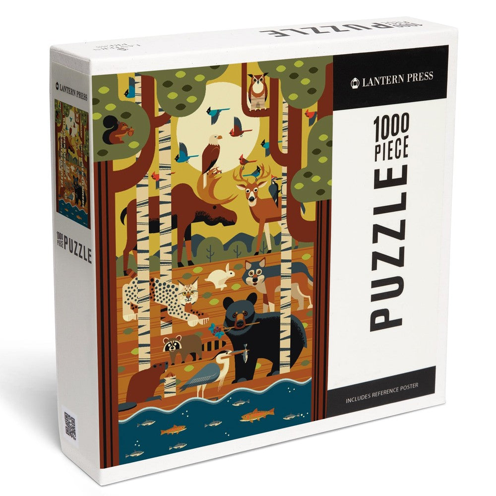 PREORDER 1000 Piece Puzzle Forest Animals Geometr