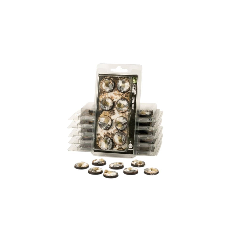 Gamers Grass - Battle Ready Bases - Winter - Round 28mm (x8)