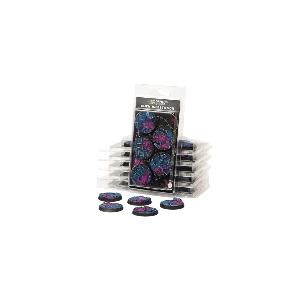 Gamers Grass - Battle Ready Bases - Alien Infestation - Round 40mm (x5)