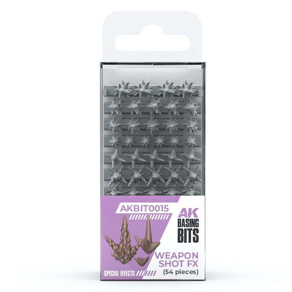 PREORDER AK Interactive - Basing Bits - Weapons Shot Fx - 54 Pieces
