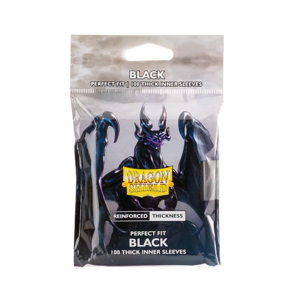 Dragon Shield: Perfect Fit Inner Sleeves  Thick  Black
