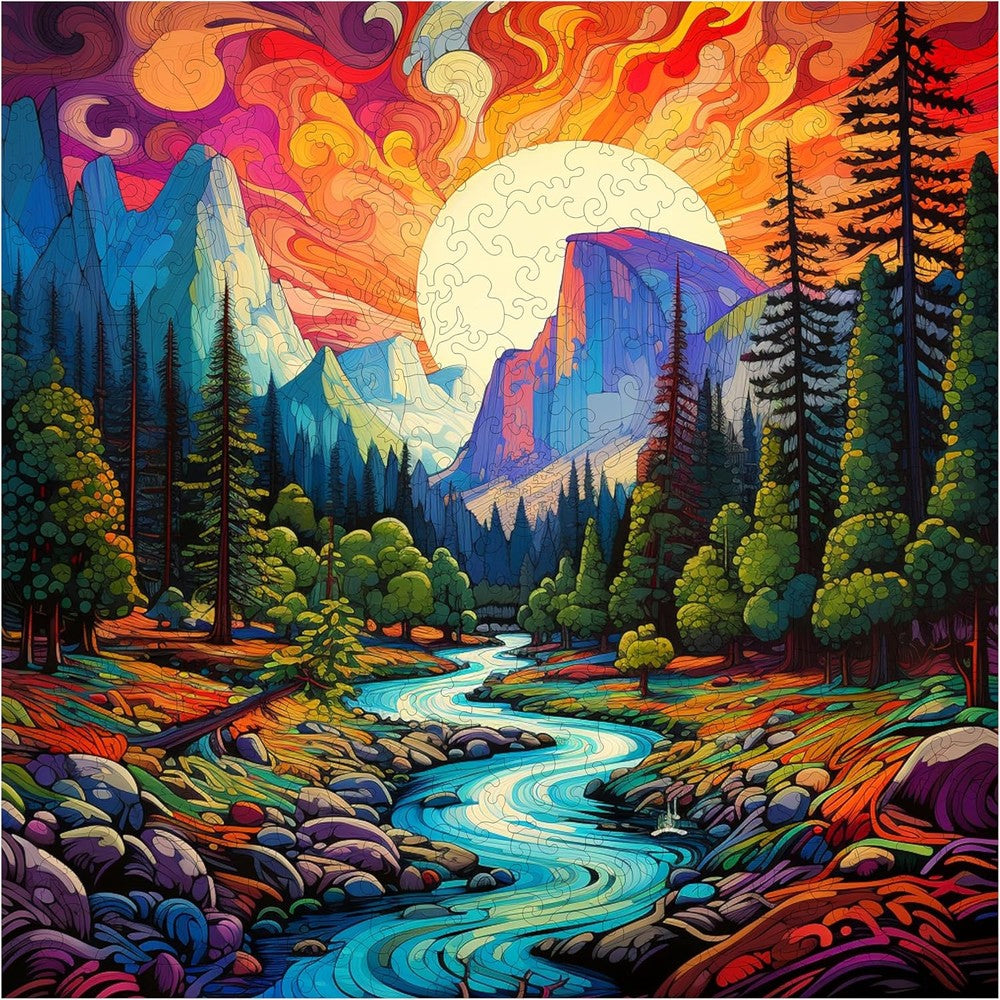 Trippy Puzzles - 300 Pce Wood Jigsaw Chromatic Cliffs