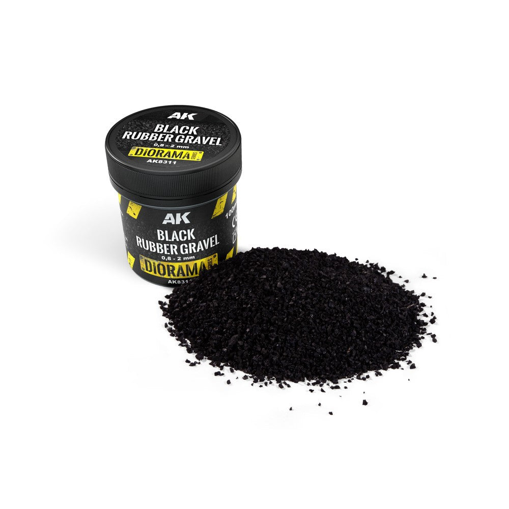 PREORDER AK Interactive - Dioramas - Black Rubber Gravel 08-2Mm