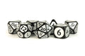 PREORDER Fanroll: 16mm Enamel Acrylic Poly Dice Set: Black w/ Silver Enamel