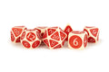 PREORDER Fanroll: 16mm Enamel Acrylic Poly Dice Set: Ivory w/ Red Enamel