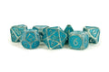 PREORDER Fanroll: 16mm Enamel Acrylic Poly Dice Set: Ice w/ Blue Enamel